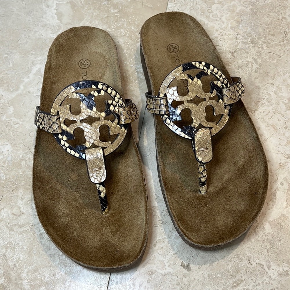 Tory Burch Snake print Miller Cloud size 7.5. Like new condition
